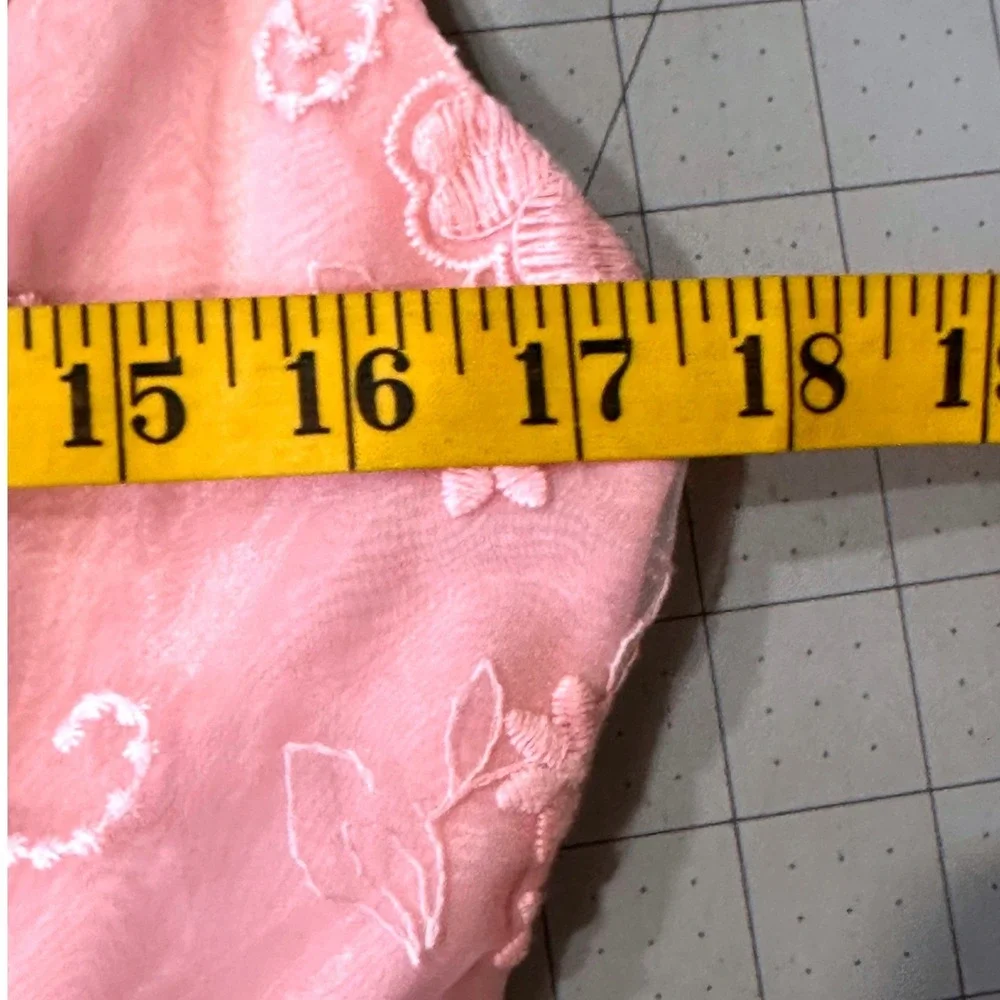 Fehaute SZ6 Pink Floral Lace Midi Dress Wrap V-Neck Sleeveless Pockets lined Bow